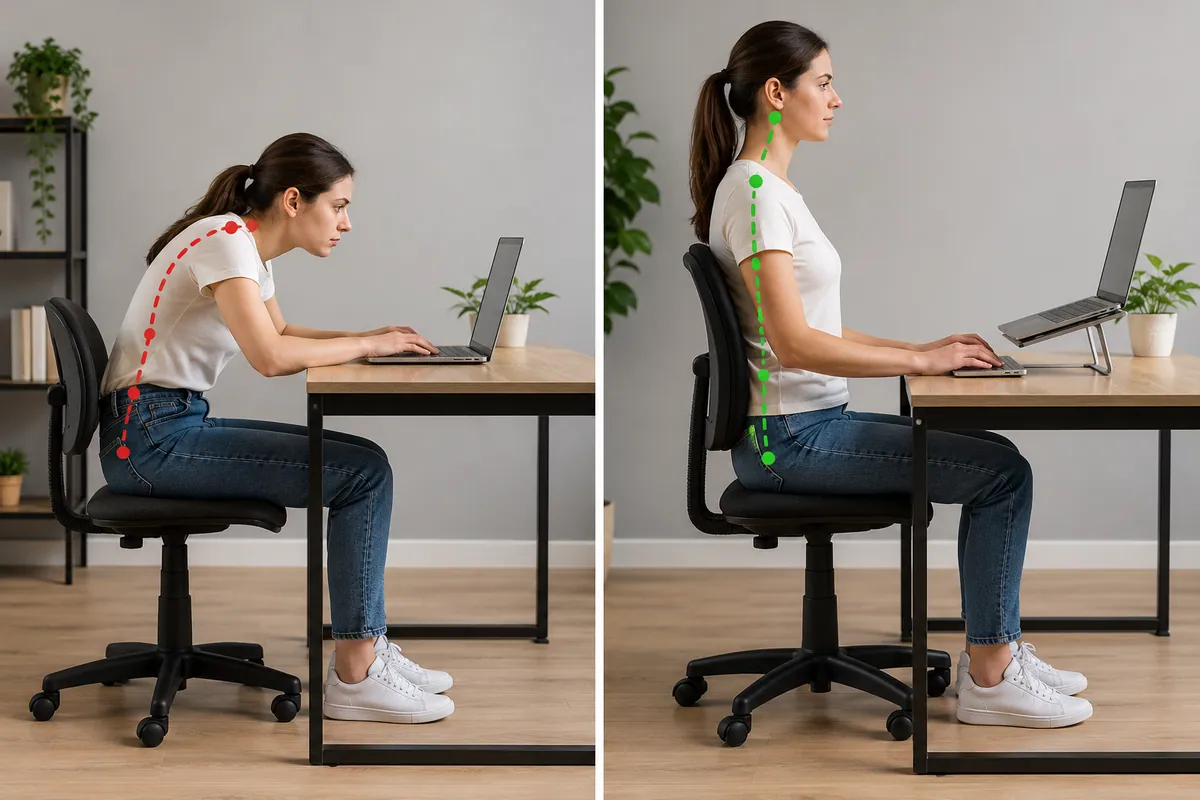 Posture comparison in home office setting
