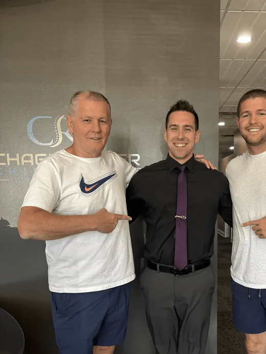 Dr. C.J. Levand with patients